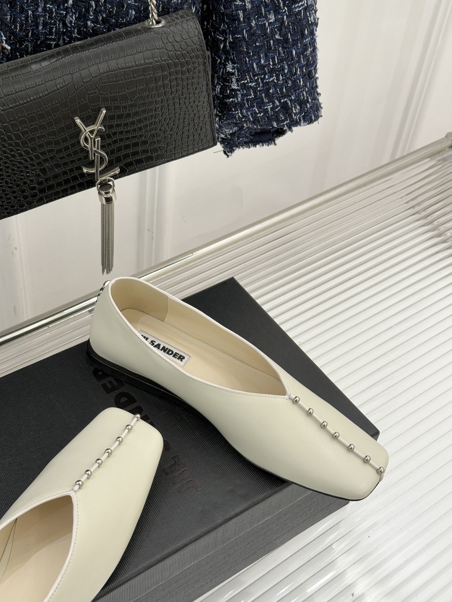 Jil Sander/吉尔桑达经典方头编织方头平底女巫芭蕾舞玛丽珍鞋以“少即是多”的品牌哲思为骨将复古与