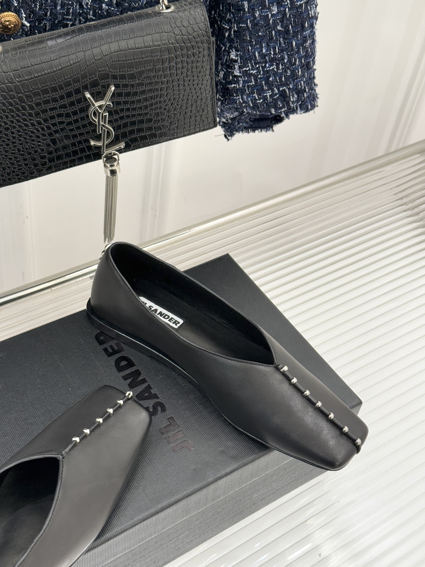 Jil Sander/吉尔桑达经典方头编织方头平底女巫芭蕾舞玛丽珍鞋以“少即是多”的品牌哲思为骨将复古与