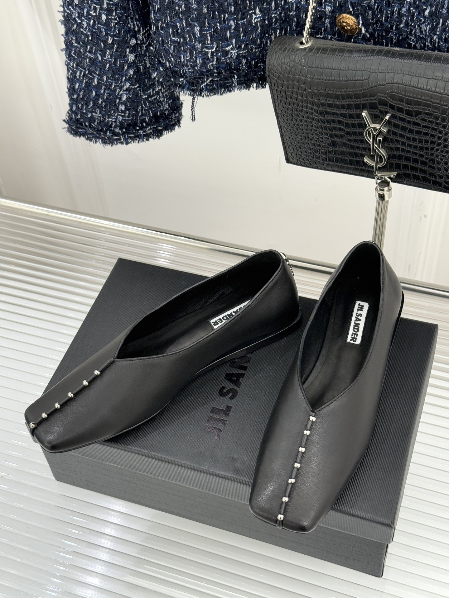 Jil Sander/吉尔桑达经典方头编织方头平底女巫芭蕾舞玛丽珍鞋以“少即是多”的品牌哲思为骨将复古与