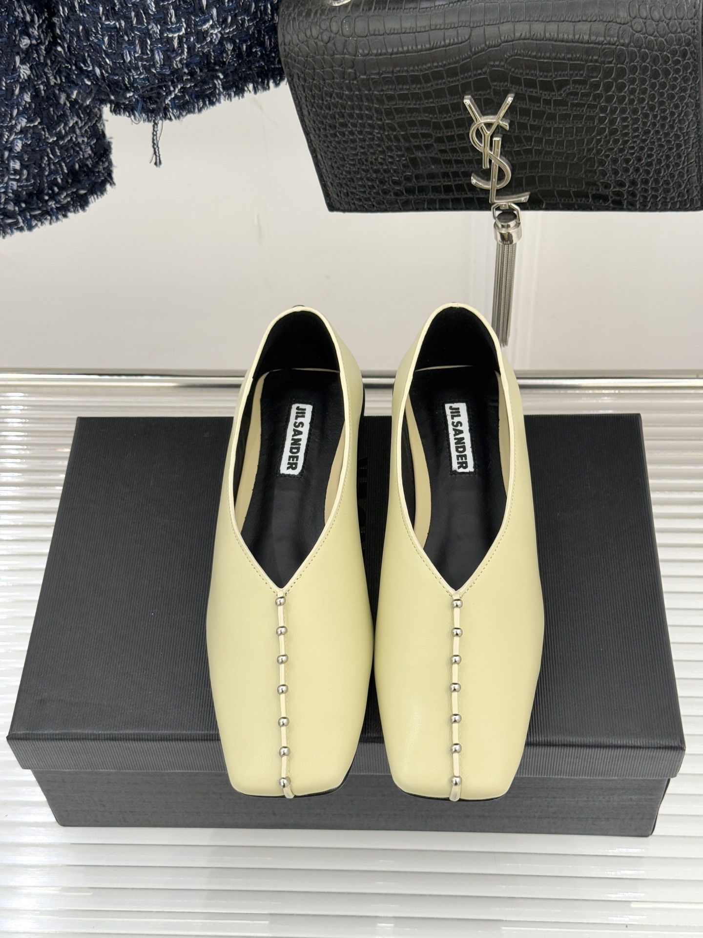 Jil Sander/吉尔桑达经典方头编织方头平底女巫芭蕾舞玛丽珍鞋以“少即是多”的品牌哲思为骨将复古与