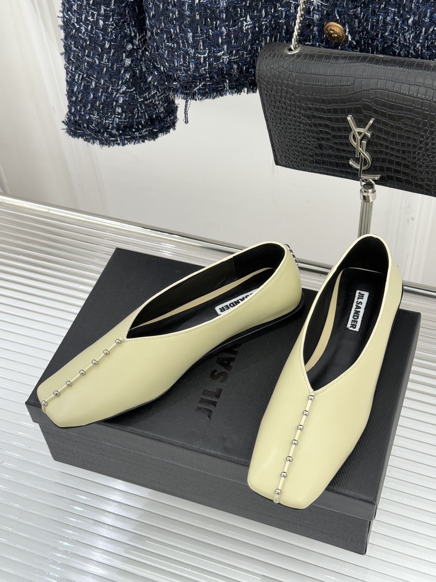 Jil Sander/吉尔桑达经典方头编织方头平底女巫芭蕾舞玛丽珍鞋以“少即是多”的品牌哲思为骨将复古与