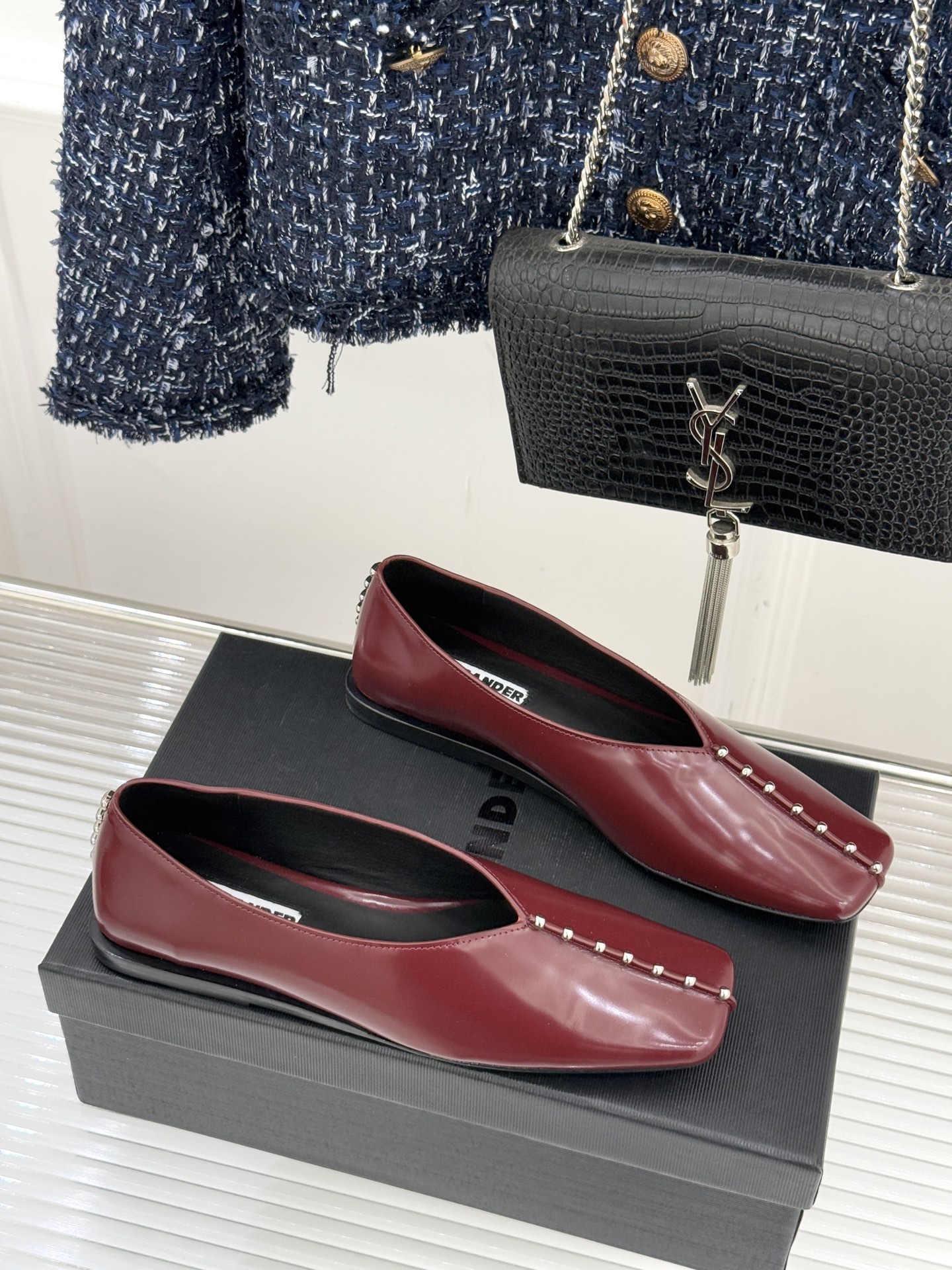 Jil Sander/吉尔桑达经典方头编织方头平底女巫芭蕾舞玛丽珍鞋以“少即是多”的品牌哲思为骨将复古与