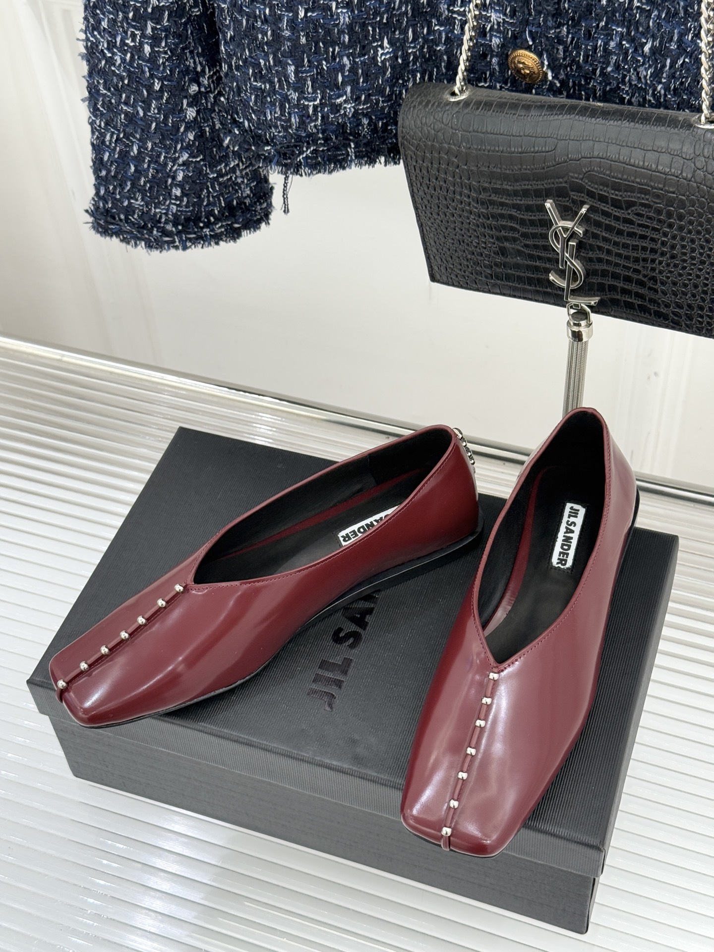 Jil Sander/吉尔桑达经典方头编织方头平底女巫芭蕾舞玛丽珍鞋以“少即是多”的品牌哲思为骨将复古与