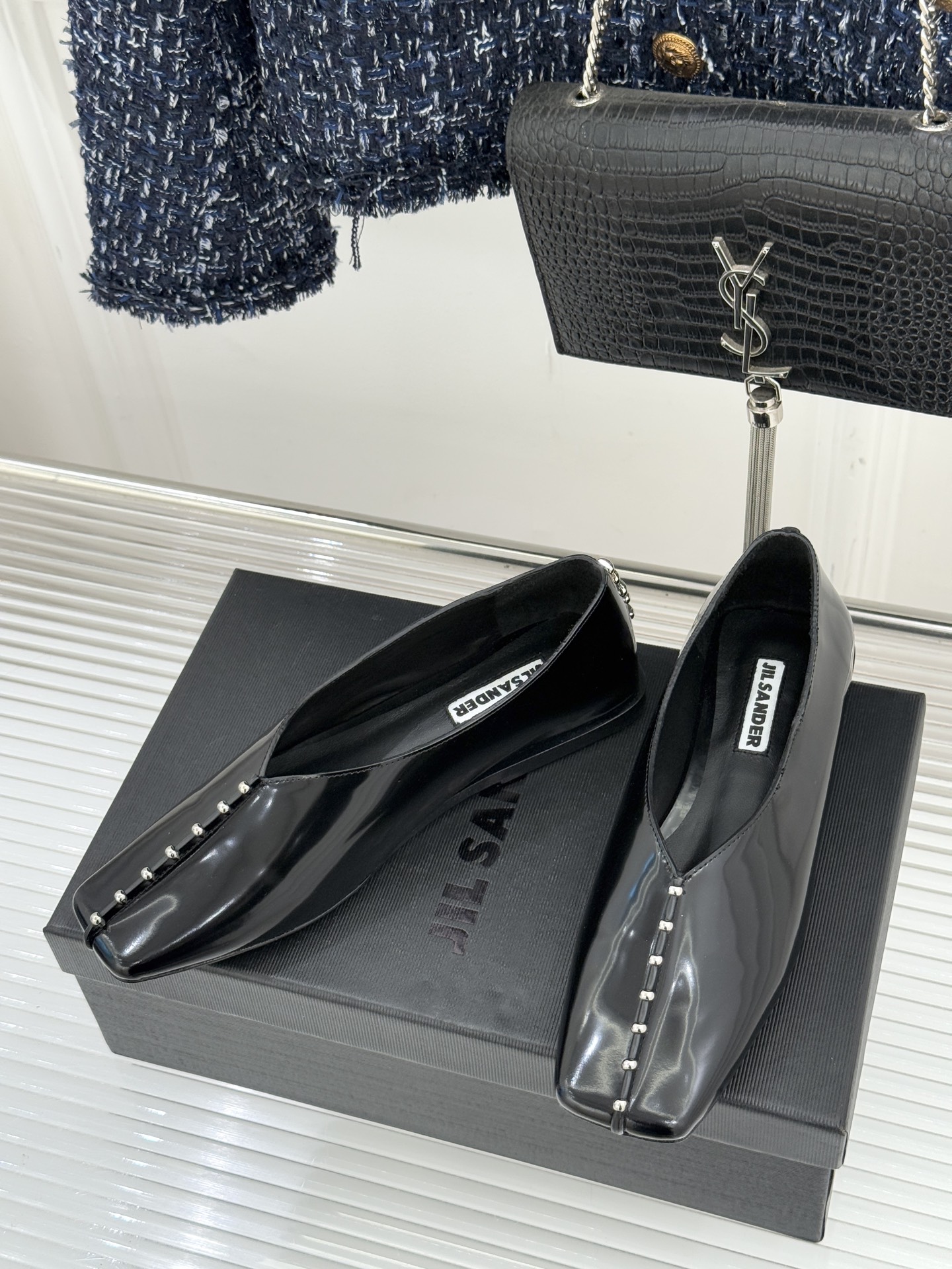 Jil Sander/吉尔桑达经典方头编织方头平底女巫芭蕾舞玛丽珍鞋以“少即是多”的品牌哲思为骨将复古与