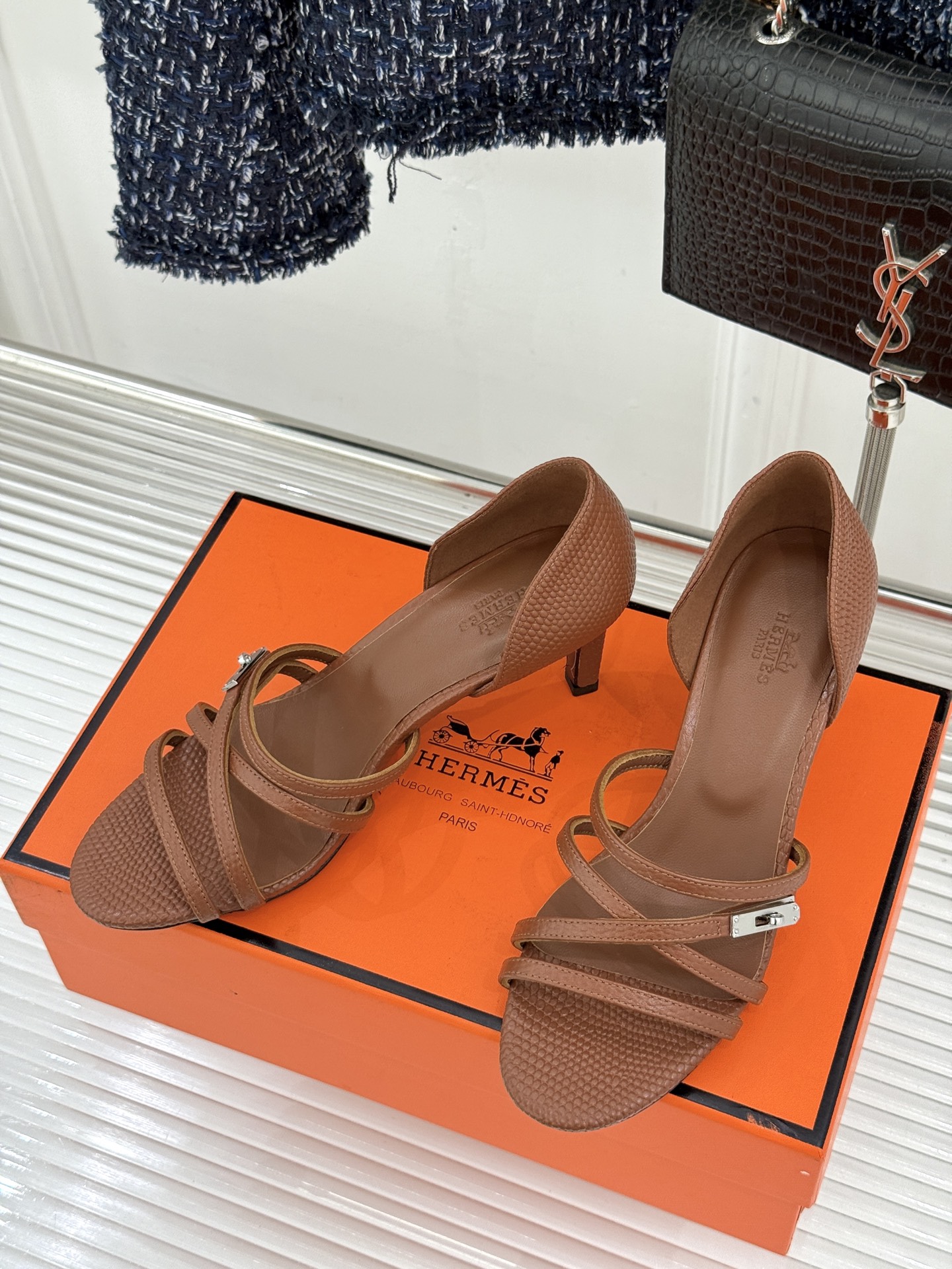 Hermes Style Brown Leather Women's Shoes Lookbook Reference image 2