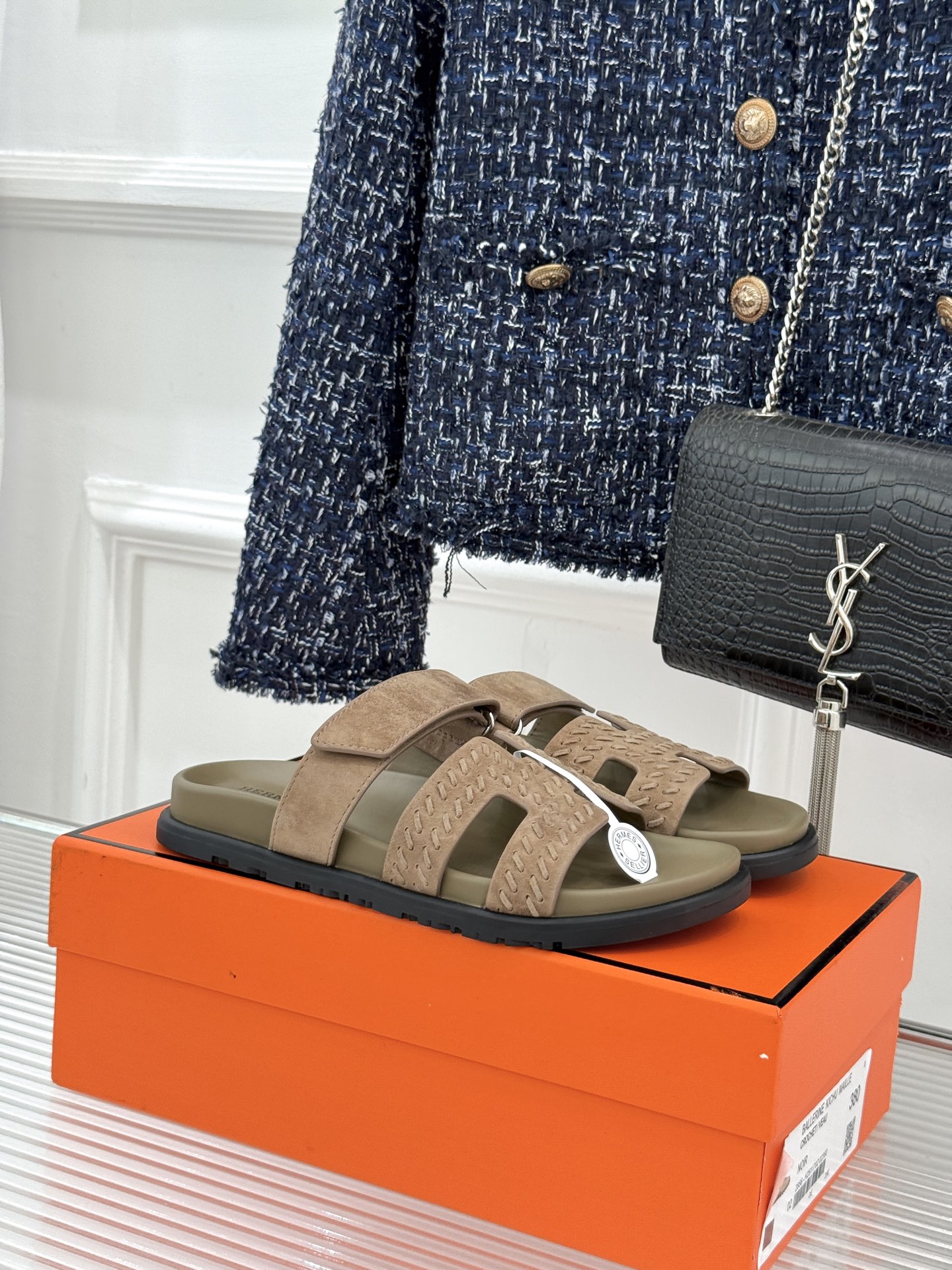 Hermès Herme* 二舅魔术贴H拖鞋