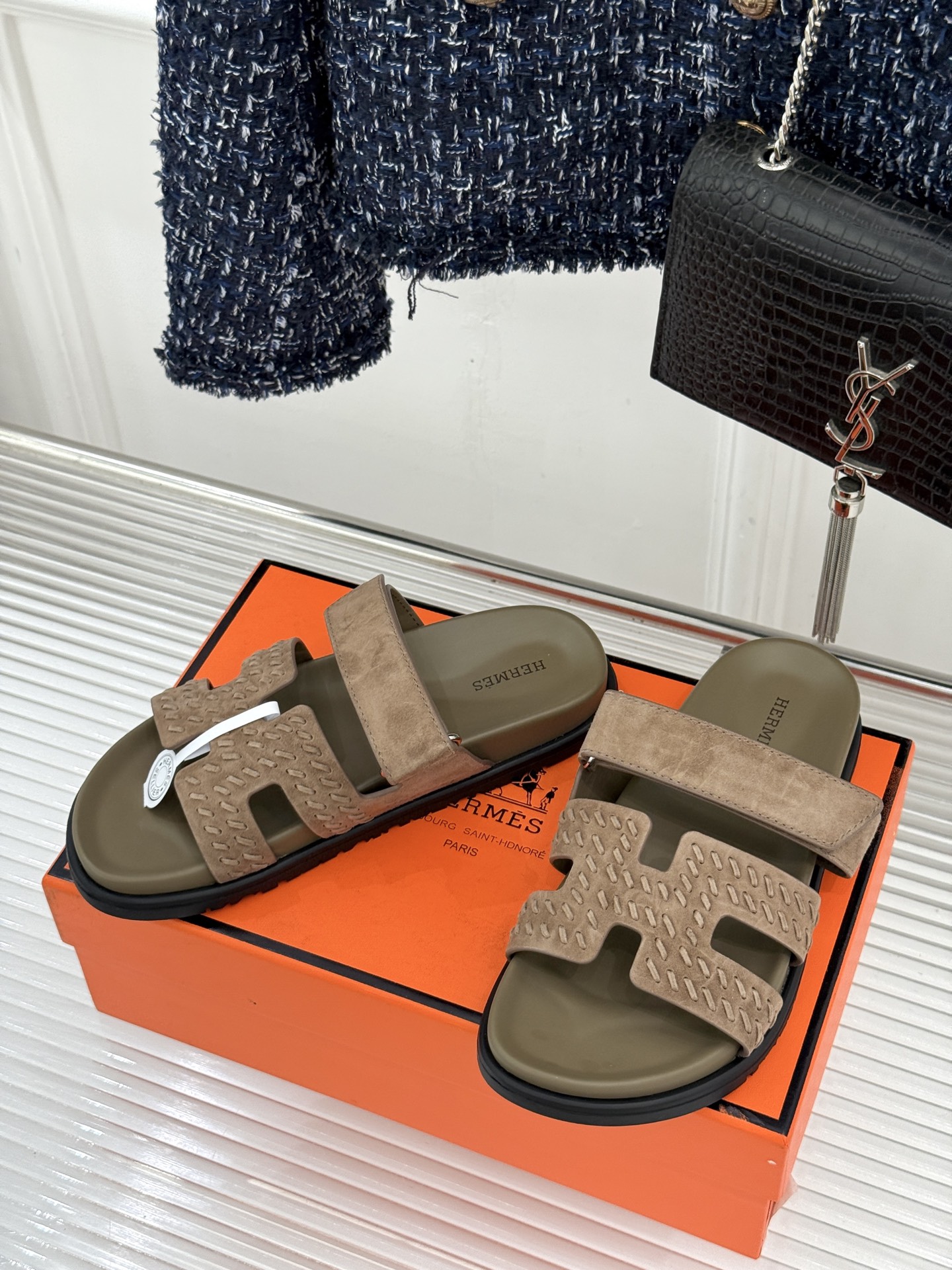 Hermès Herme* 二舅魔术贴H拖鞋