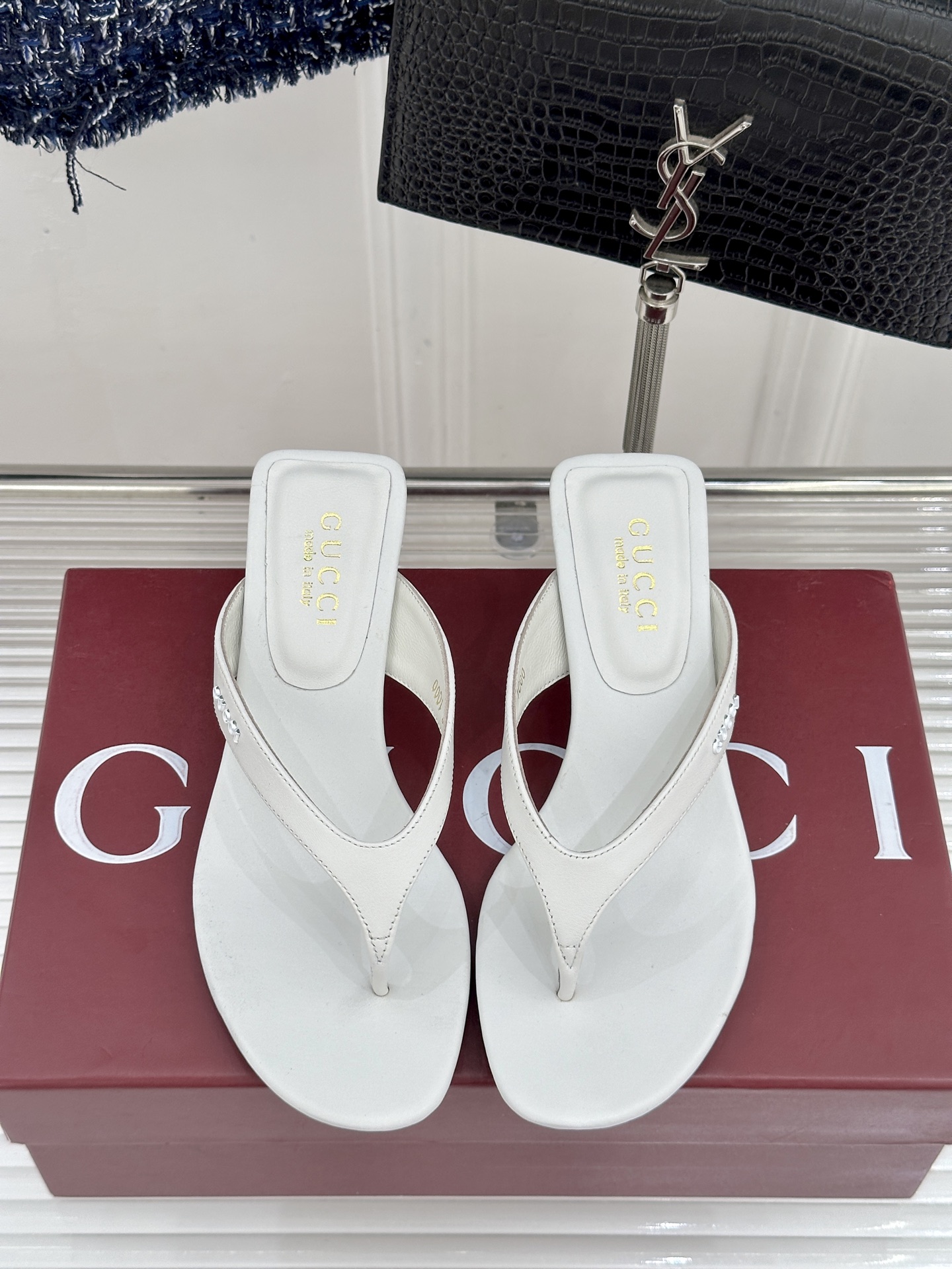 Gucci/古驰26WF新品老花夹脚高跟人字拖鞋夏天最值得入手的单品❗️自带高级气场的凉鞋搭配裙装裤装率