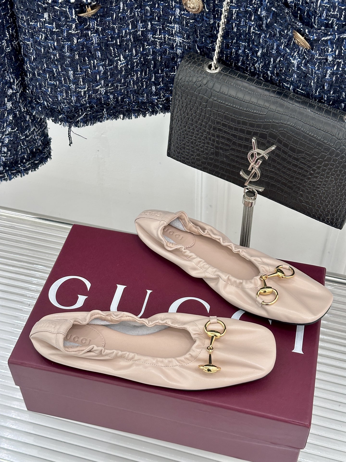 Gucci/古驰26WF新品马衔扣奶奶鞋芭蕾舞鞋将品牌经典底蕴与现代舒适美学甄选顶级小羊皮  质地软糯细