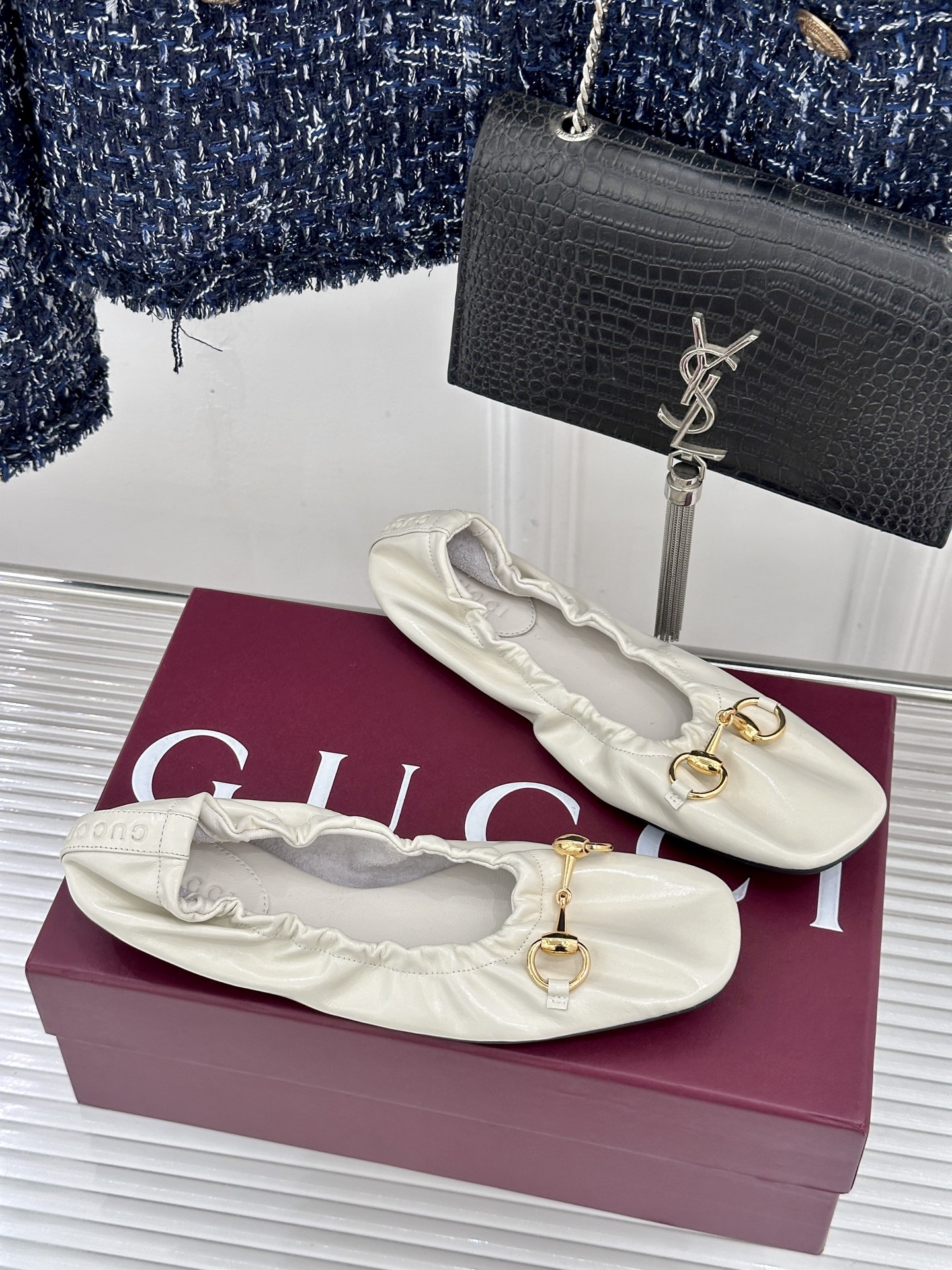 Gucci/古驰26WF新品马衔扣奶奶鞋芭蕾舞鞋将品牌经典底蕴与现代舒适美学甄选顶级小羊皮  质地软糯细