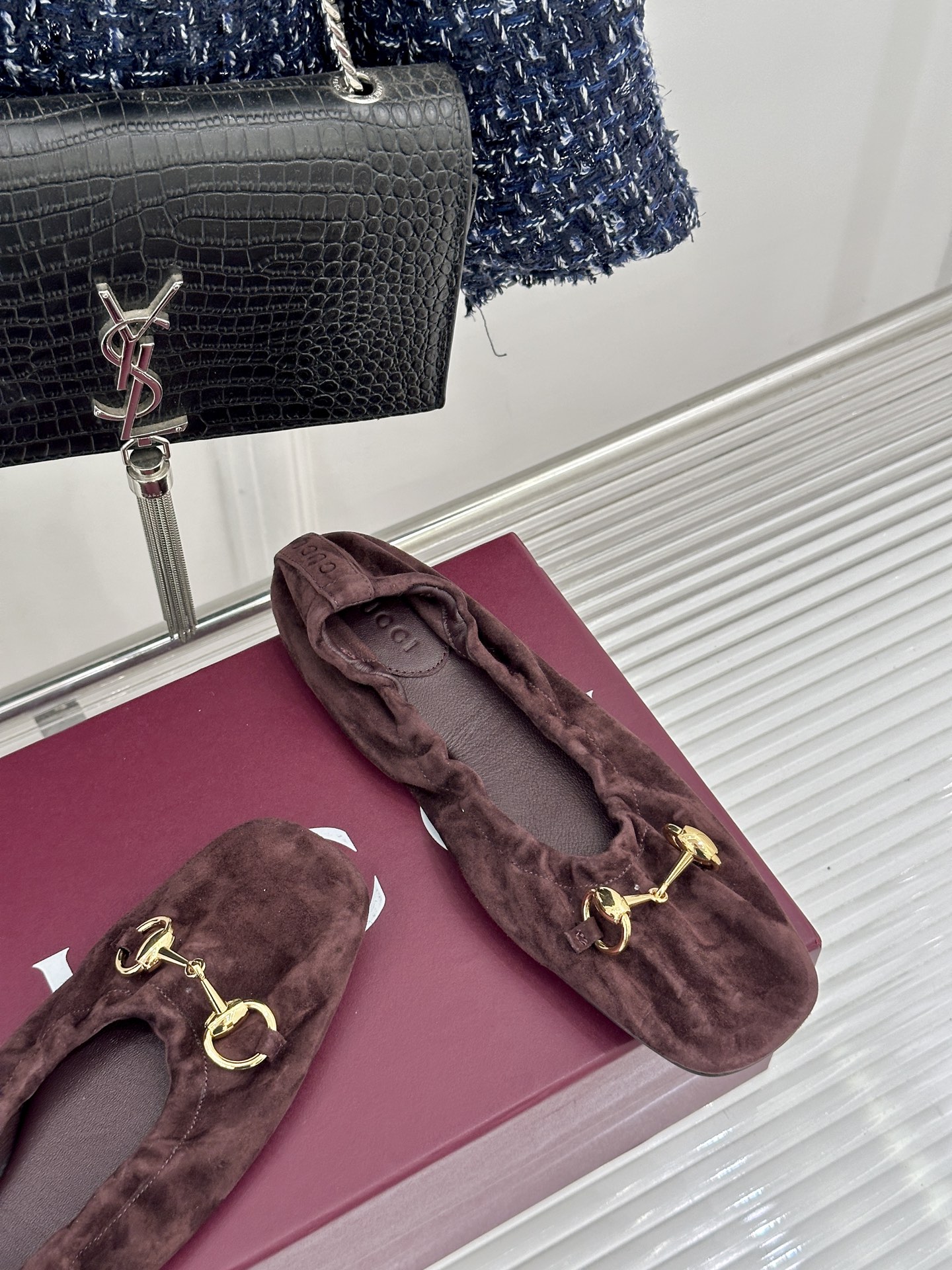 Gucci/古驰26WF新品马衔扣奶奶鞋芭蕾舞鞋将品牌经典底蕴与现代舒适美学甄选顶级小羊皮  质地软糯细