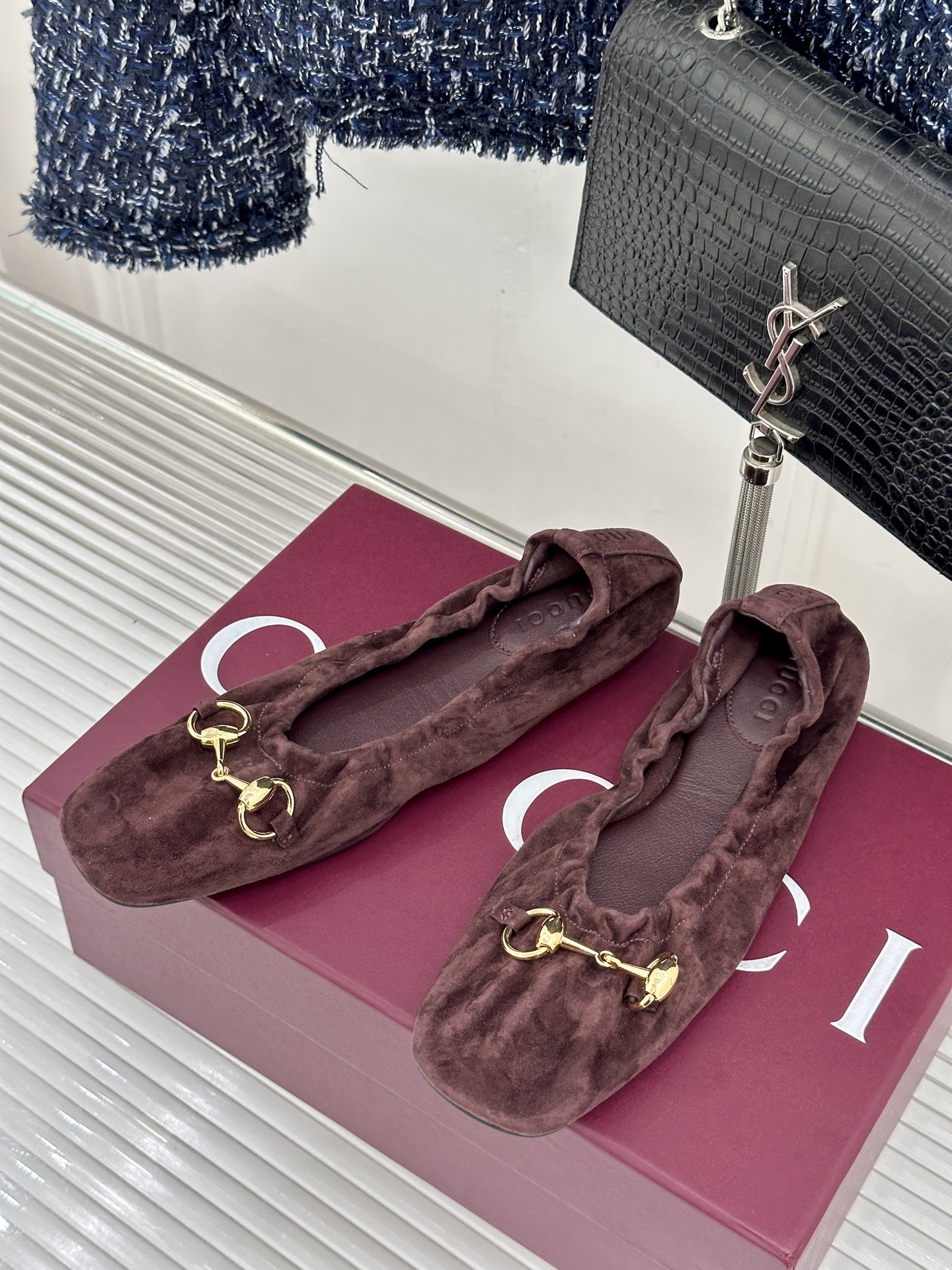 Gucci/古驰26WF新品马衔扣奶奶鞋芭蕾舞鞋将品牌经典底蕴与现代舒适美学甄选顶级小羊皮  质地软糯细