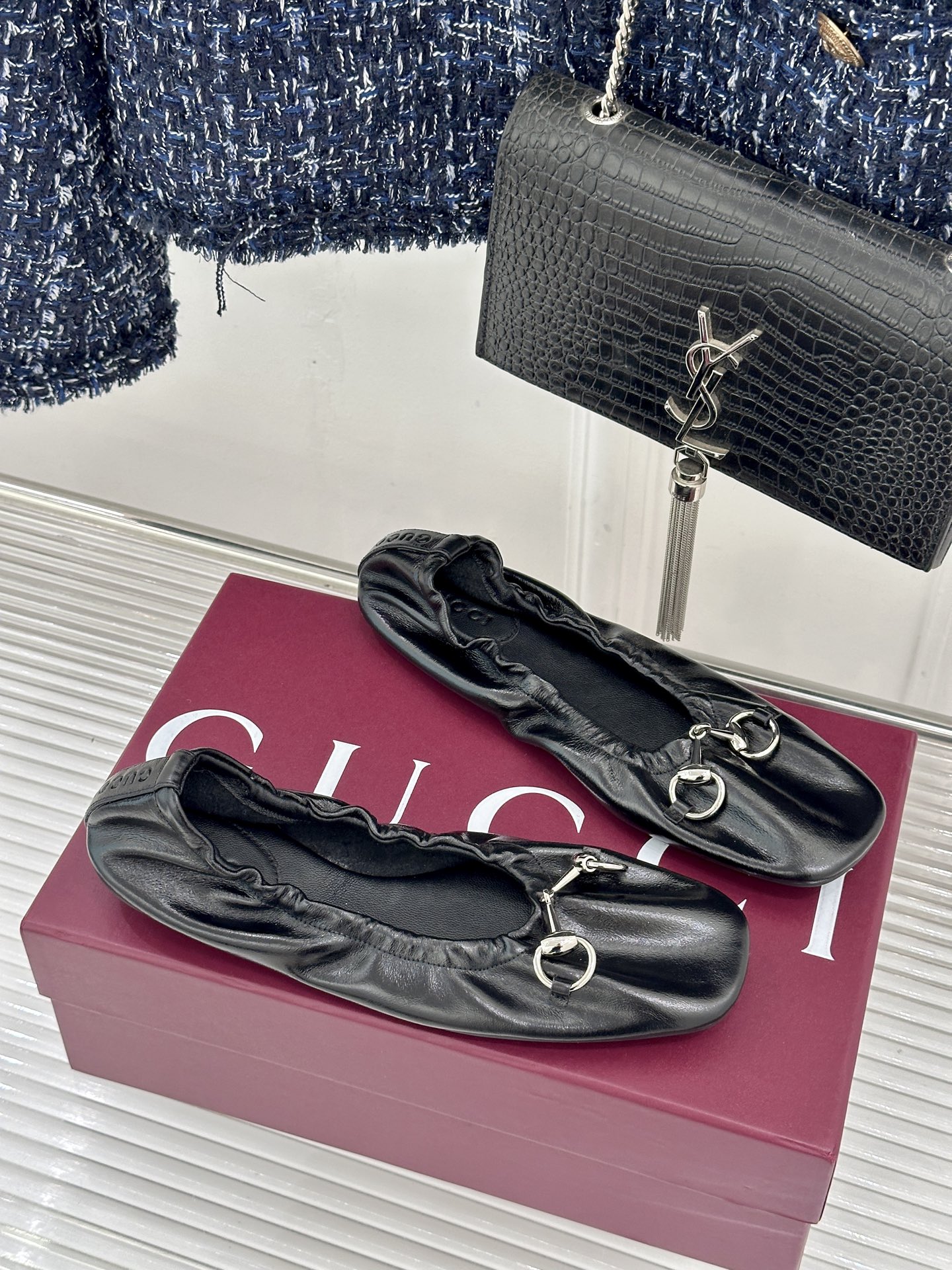 Gucci/古驰26WF新品马衔扣奶奶鞋芭蕾舞鞋将品牌经典底蕴与现代舒适美学甄选顶级小羊皮  质地软糯细
