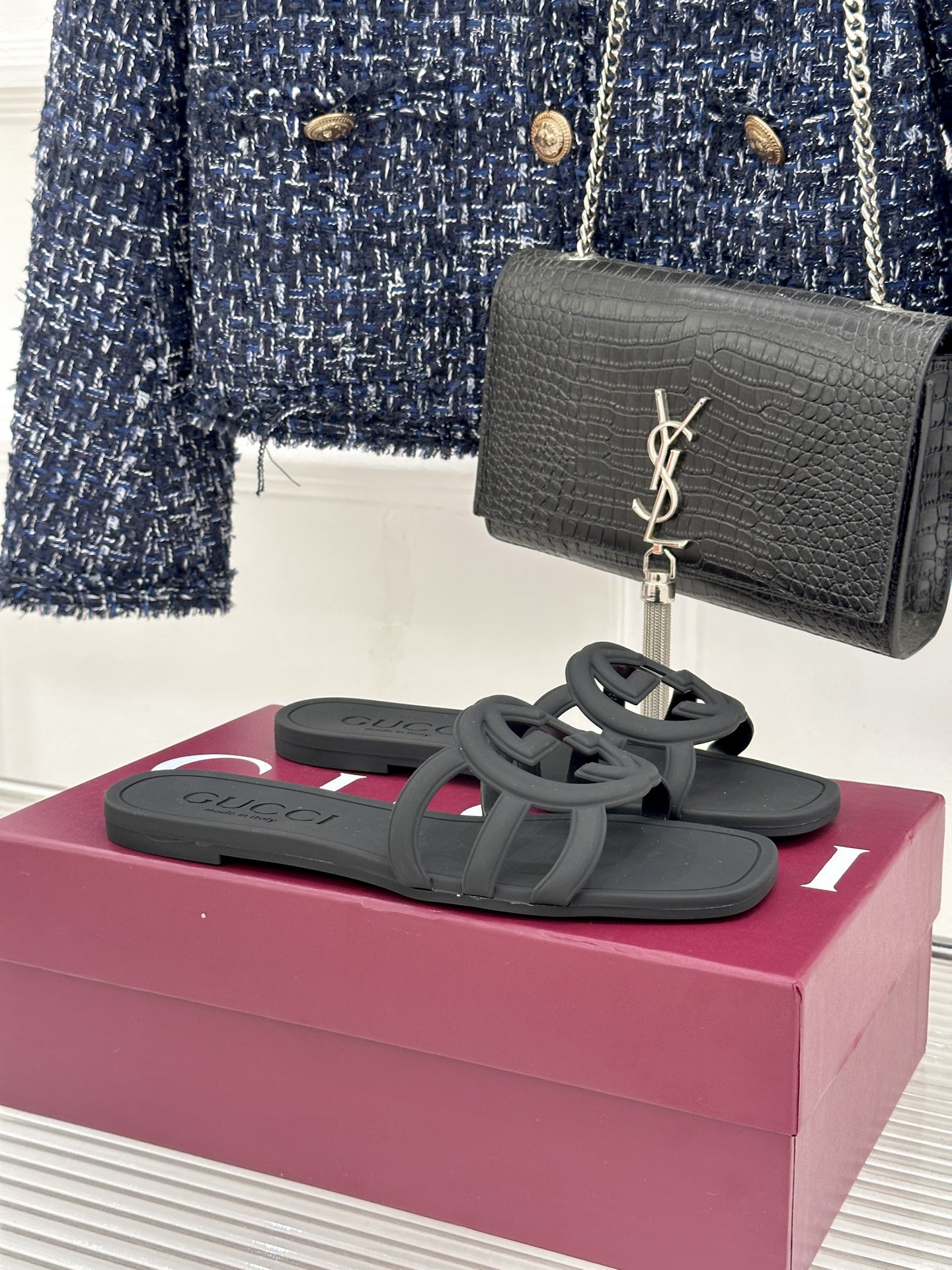 Gucci/古驰26WF新品双G果冻拖鞋续写Lido系列意式海岸风情将70年代典藏符号化作夏日奢适日常 