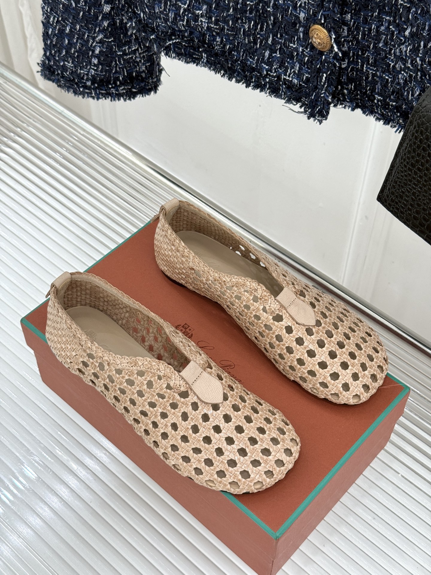 Loro Piana/LP🌾26WF新品编织镂空乐福鞋镂空肌理自带呼吸感意大利匠人手工编织小羊皮如云朵般