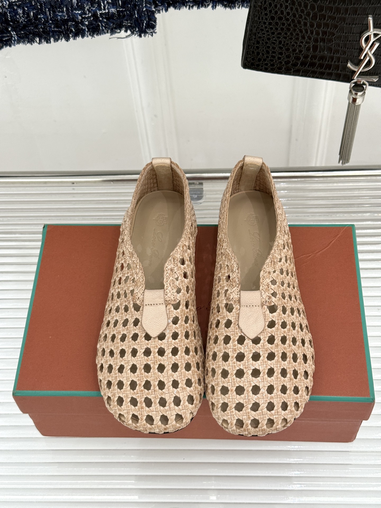 Loro Piana/LP🌾26WF新品编织镂空乐福鞋镂空肌理自带呼吸感意大利匠人手工编织小羊皮如云朵般