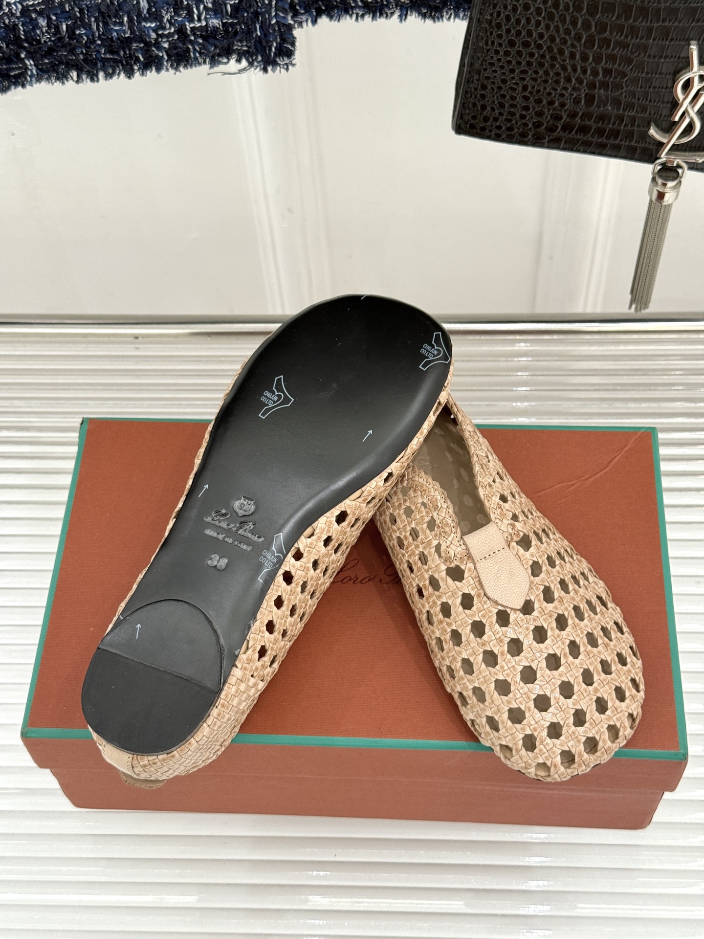 Loro Piana/LP🌾26WF新品编织镂空乐福鞋镂空肌理自带呼吸感意大利匠人手工编织小羊皮如云朵般