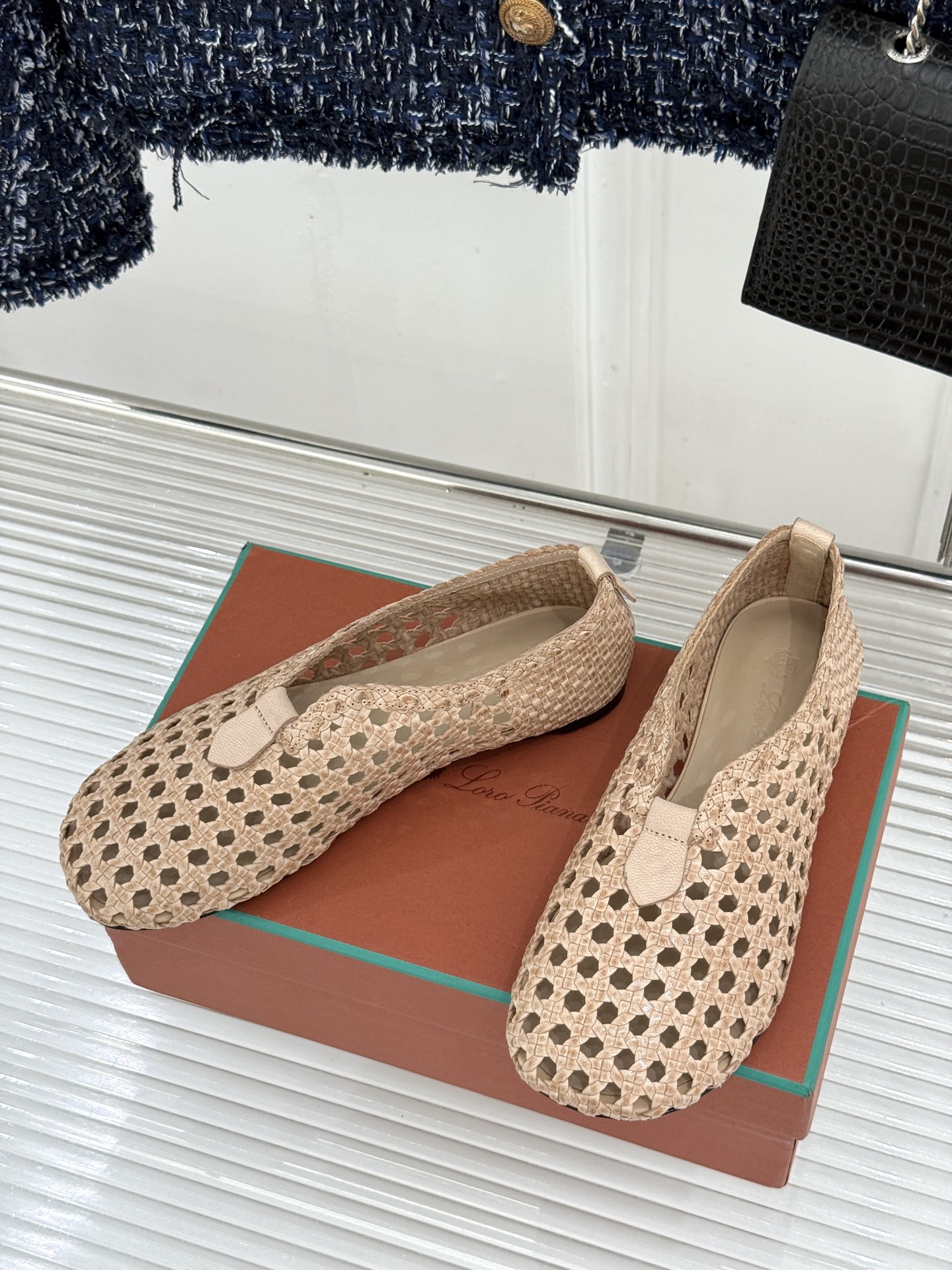 Loro Piana/LP🌾26WF新品编织镂空乐福鞋镂空肌理自带呼吸感意大利匠人手工编织小羊皮如云朵般