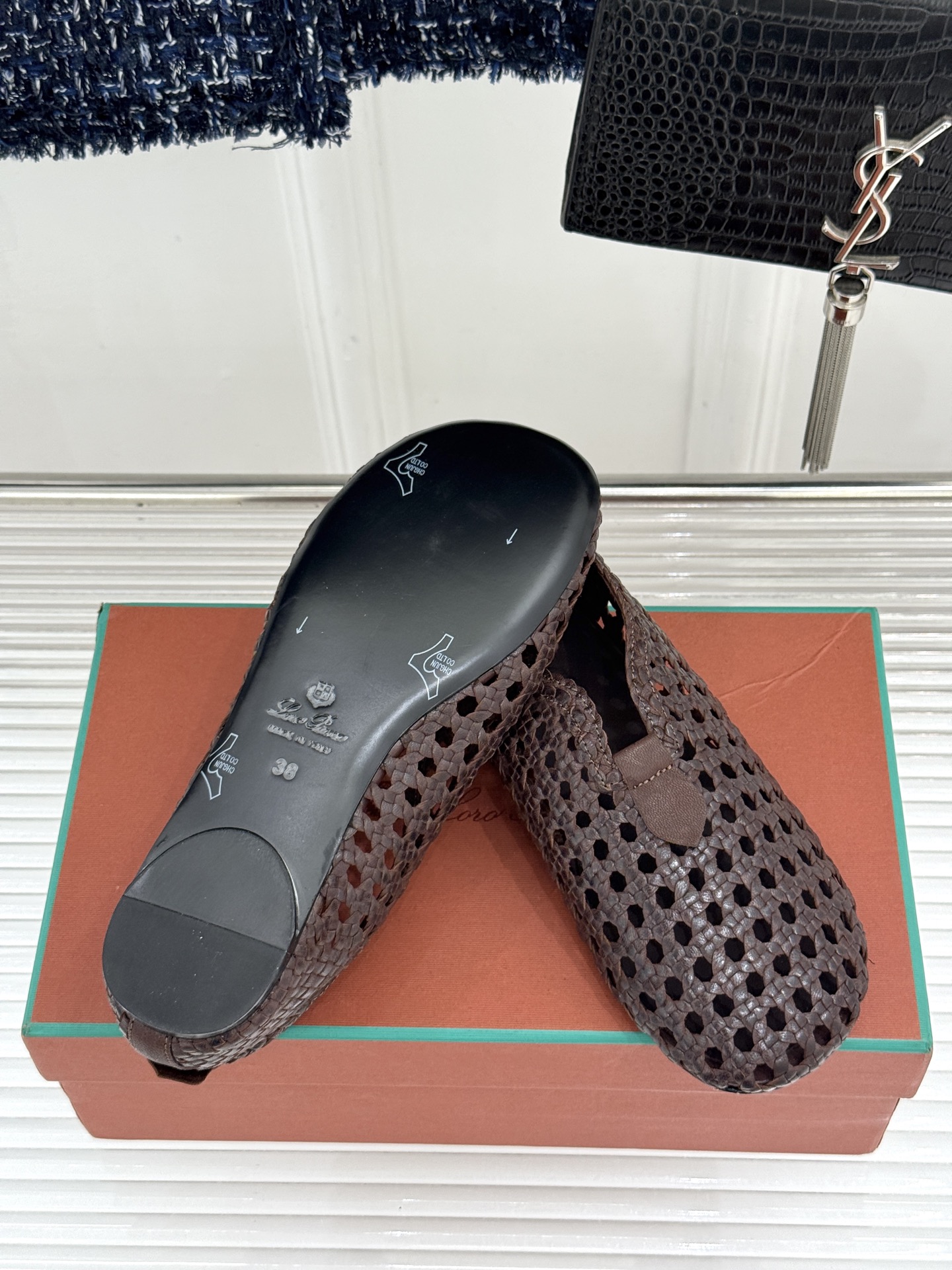 Loro Piana/LP🌾26WF新品编织镂空乐福鞋镂空肌理自带呼吸感意大利匠人手工编织小羊皮如云朵般
