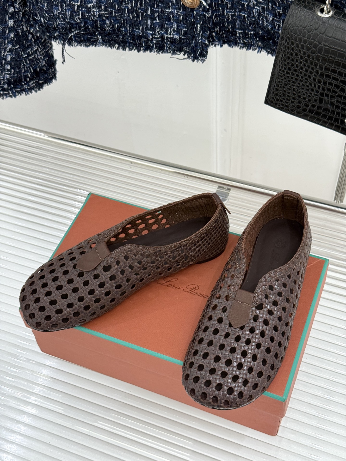 Loro Piana/LP🌾26WF新品编织镂空乐福鞋镂空肌理自带呼吸感意大利匠人手工编织小羊皮如云朵般
