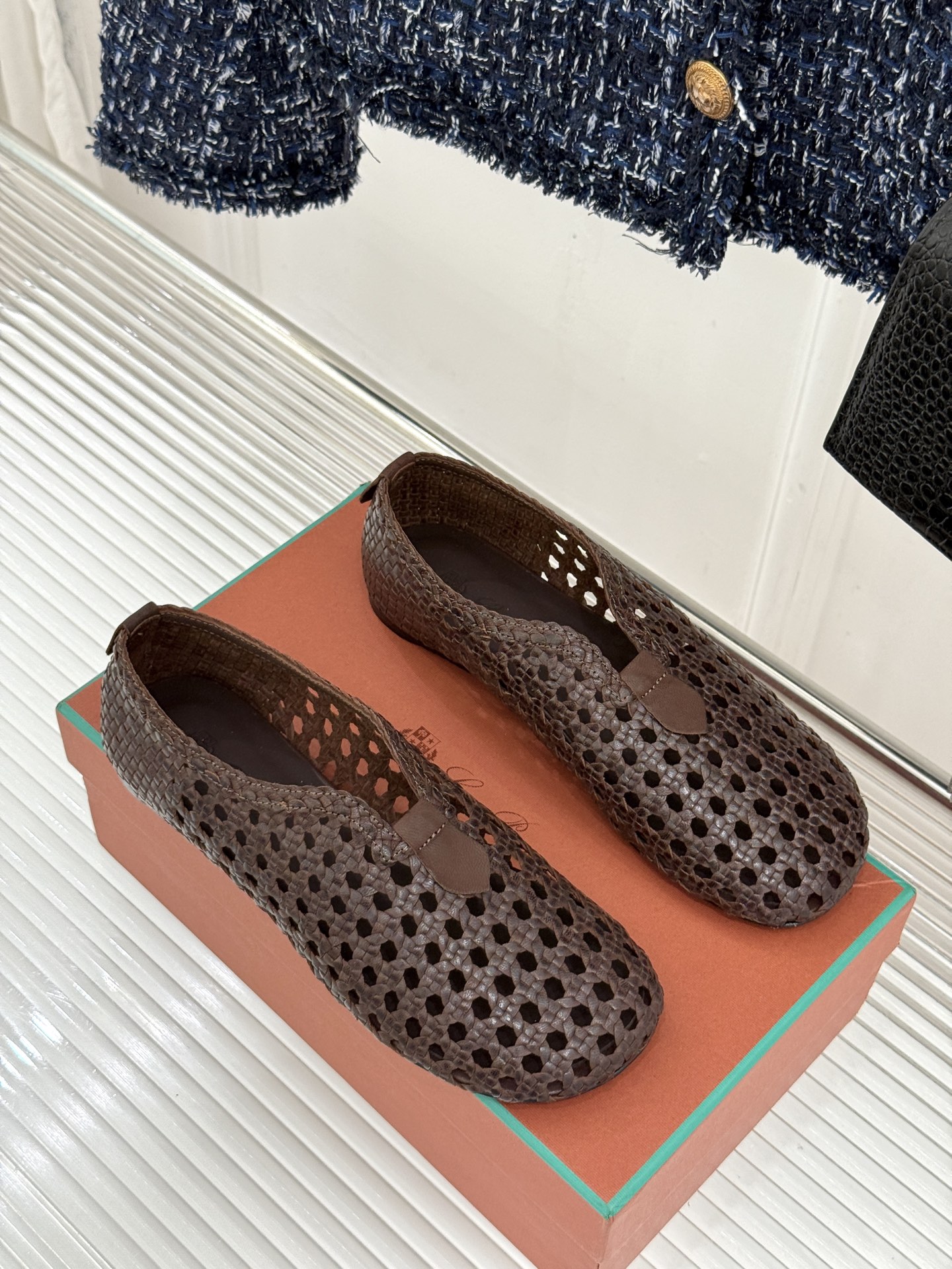 Loro Piana/LP🌾26WF新品编织镂空乐福鞋镂空肌理自带呼吸感意大利匠人手工编织小羊皮如云朵般