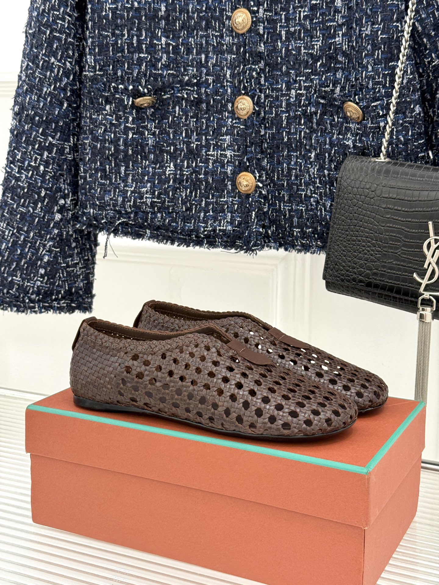 Loro Piana/LP🌾26WF新品编织镂空乐福鞋镂空肌理自带呼吸感意大利匠人手工编织小羊皮如云朵般