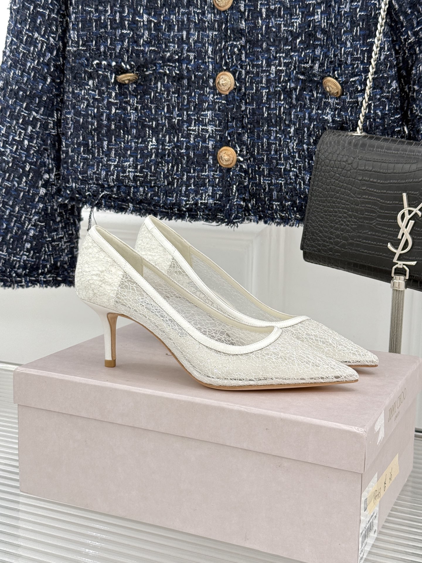 Jimmy Choo/吉米周26WF新品棉花糖尖头高跟鞋软弹鞋垫如踩云端尖头瞬间拉长腿型奶fufu配色温