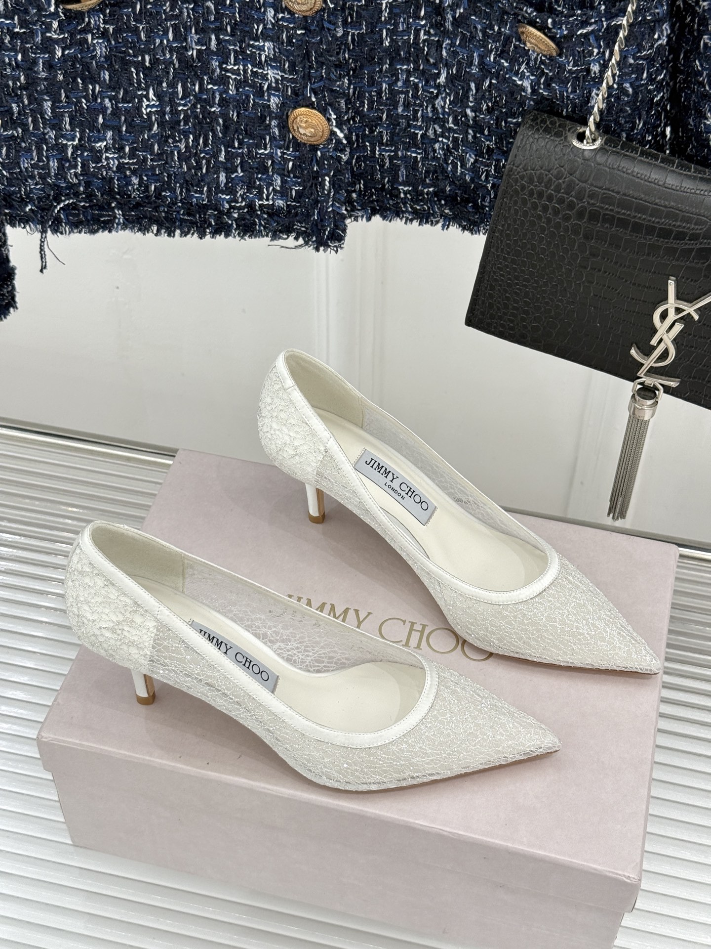 Jimmy Choo/吉米周26WF新品棉花糖尖头高跟鞋软弹鞋垫如踩云端尖头瞬间拉长腿型奶fufu配色温