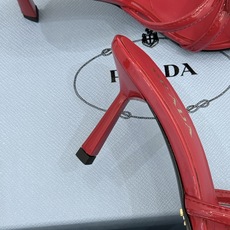 (原版飞机盒+10)Prada/普拉达26WF新品细带蝴蝶结高跟拖鞋漆皮光泽流转指尖细带勾勒足弓优美曲线 (原版飞机盒+10)Prada/普拉达26WF新品细带蝴蝶结高跟拖鞋漆皮光泽流转指尖细带勾勒足弓优美曲线