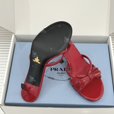 (原版飞机盒+10)Prada/普拉达26WF新品细带蝴蝶结高跟拖鞋漆皮光泽流转指尖细带勾勒足弓优美曲线 (原版飞机盒+10)Prada/普拉达26WF新品细带蝴蝶结高跟拖鞋漆皮光泽流转指尖细带勾勒足弓优美曲线