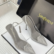 (原版飞机+10)Saint Laurent /圣罗兰YSL26WF新品胶片褶皱尖头后空高跟凉鞋冷艳御姐 (原版飞机+10)Saint Laurent /圣罗兰YSL26WF新品胶片褶皱尖头后空高跟凉鞋冷艳御姐