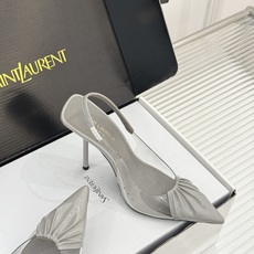 (原版飞机+10)Saint Laurent /圣罗兰YSL26WF新品胶片褶皱尖头后空高跟凉鞋冷艳御姐 (原版飞机+10)Saint Laurent /圣罗兰YSL26WF新品胶片褶皱尖头后空高跟凉鞋冷艳御姐