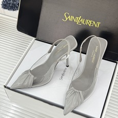 (原版飞机+10)Saint Laurent /圣罗兰YSL26WF新品胶片褶皱尖头后空高跟凉鞋冷艳御姐 (原版飞机+10)Saint Laurent /圣罗兰YSL26WF新品胶片褶皱尖头后空高跟凉鞋冷艳御姐