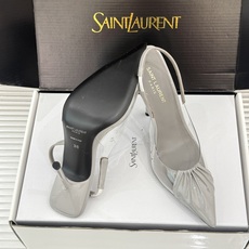 (原版飞机+10)Saint Laurent /圣罗兰YSL26WF新品胶片褶皱尖头后空高跟凉鞋冷艳御姐 (原版飞机+10)Saint Laurent /圣罗兰YSL26WF新品胶片褶皱尖头后空高跟凉鞋冷艳御姐