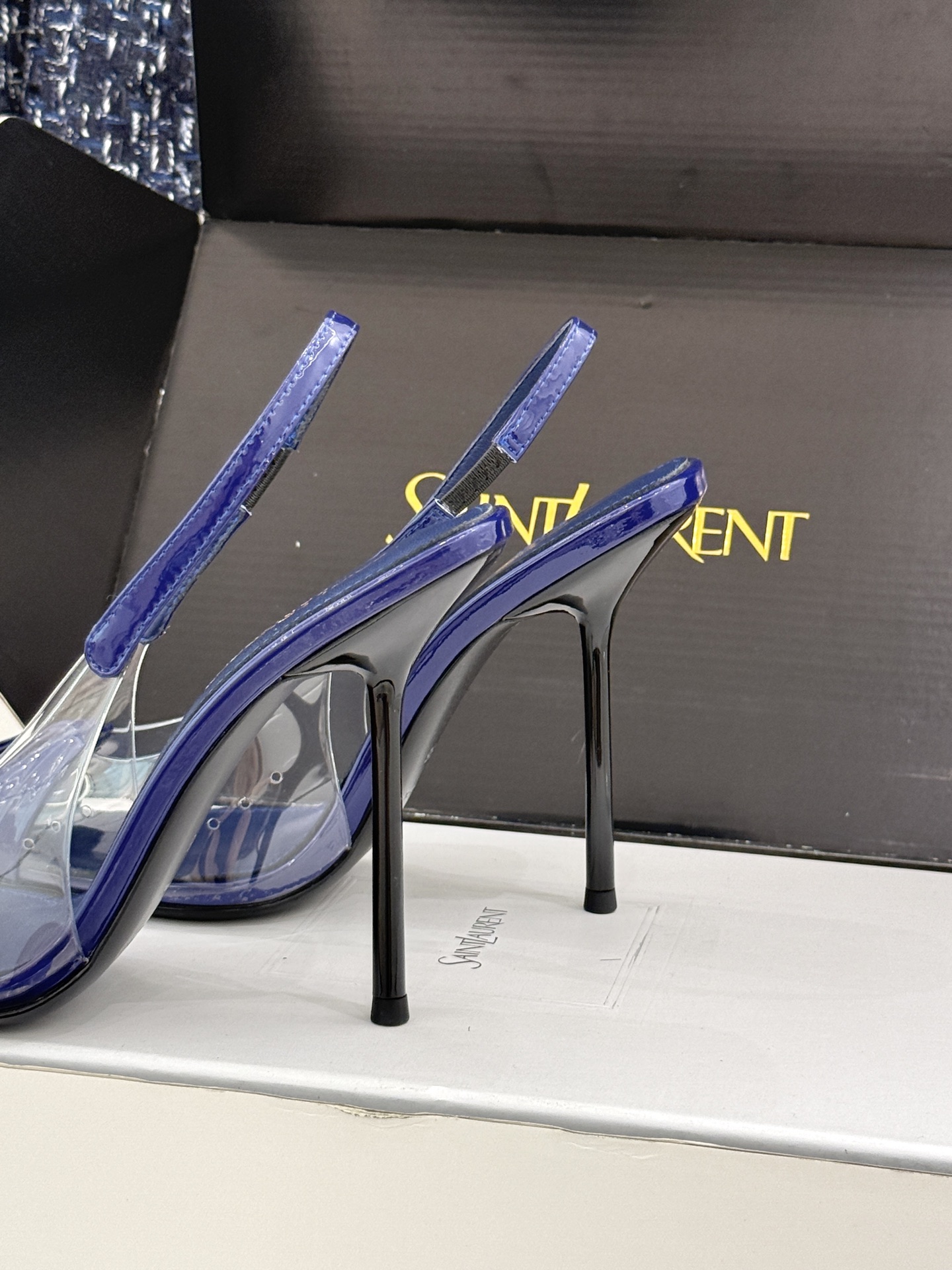 (原版飞机+10)Saint Laurent /圣罗兰YSL26WF新品胶片褶皱尖头后空高跟凉鞋冷艳御姐 (原版飞机+10)Saint Laurent /圣罗兰YSL26WF新品胶片褶皱尖头后空高跟凉鞋冷艳御姐
