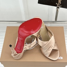 ChristinLouboutin/CL26WF新品彩色真丝交叉带高跟拖鞋彩色真丝泛着珍珠光泽交叉带缠绕 ChristinLouboutin/CL26WF新品彩色真丝交叉带高跟拖鞋彩色真丝泛着珍珠光泽交叉带缠绕