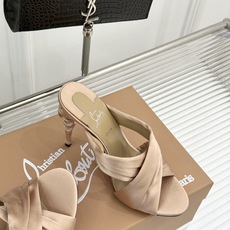 ChristinLouboutin/CL26WF新品彩色真丝交叉带高跟拖鞋彩色真丝泛着珍珠光泽交叉带缠绕 ChristinLouboutin/CL26WF新品彩色真丝交叉带高跟拖鞋彩色真丝泛着珍珠光泽交叉带缠绕