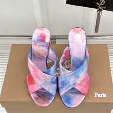ChristinLouboutin/CL26WF新品彩色真丝交叉带高跟拖鞋彩色真丝泛着珍珠光泽交叉带缠绕 ChristinLouboutin/CL26WF新品彩色真丝交叉带高跟拖鞋彩色真丝泛着珍珠光泽交叉带缠绕