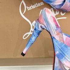 ChristinLouboutin/CL26WF新品彩色真丝交叉带高跟拖鞋彩色真丝泛着珍珠光泽交叉带缠绕 ChristinLouboutin/CL26WF新品彩色真丝交叉带高跟拖鞋彩色真丝泛着珍珠光泽交叉带缠绕
