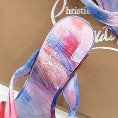 ChristinLouboutin/CL26WF新品彩色真丝交叉带高跟拖鞋彩色真丝泛着珍珠光泽交叉带缠绕 ChristinLouboutin/CL26WF新品彩色真丝交叉带高跟拖鞋彩色真丝泛着珍珠光泽交叉带缠绕