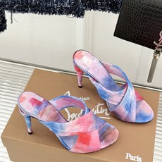 ChristinLouboutin/CL26WF新品彩色真丝交叉带高跟拖鞋彩色真丝泛着珍珠光泽交叉带缠绕 ChristinLouboutin/CL26WF新品彩色真丝交叉带高跟拖鞋彩色真丝泛着珍珠光泽交叉带缠绕