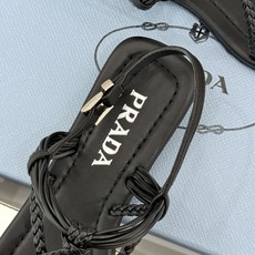 (原版飞机盒+10)Prada/普拉达26WF新品复古编织平底凉鞋手工编织重绎复古美学进口拉菲草织就肌理 (原版飞机盒+10)Prada/普拉达26WF新品复古编织平底凉鞋手工编织重绎复古美学进口拉菲草织就肌理