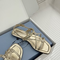 (原版飞机盒+10)Prada/普拉达26WF新品复古编织平底凉鞋手工编织重绎复古美学进口拉菲草织就肌理 (原版飞机盒+10)Prada/普拉达26WF新品复古编织平底凉鞋手工编织重绎复古美学进口拉菲草织就肌理