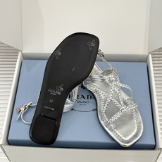 (原版飞机盒+10)Prada/普拉达26WF新品复古编织平底凉鞋手工编织重绎复古美学进口拉菲草织就肌理 (原版飞机盒+10)Prada/普拉达26WF新品复古编织平底凉鞋手工编织重绎复古美学进口拉菲草织就肌理