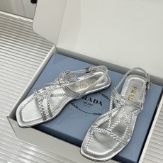 (原版飞机盒+10)Prada/普拉达26WF新品复古编织平底凉鞋手工编织重绎复古美学进口拉菲草织就肌理 (原版飞机盒+10)Prada/普拉达26WF新品复古编织平底凉鞋手工编织重绎复古美学进口拉菲草织就肌理