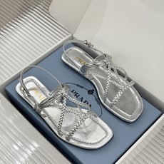 (原版飞机盒+10)Prada/普拉达26WF新品复古编织平底凉鞋手工编织重绎复古美学进口拉菲草织就肌理 (原版飞机盒+10)Prada/普拉达26WF新品复古编织平底凉鞋手工编织重绎复古美学进口拉菲草织就肌理
