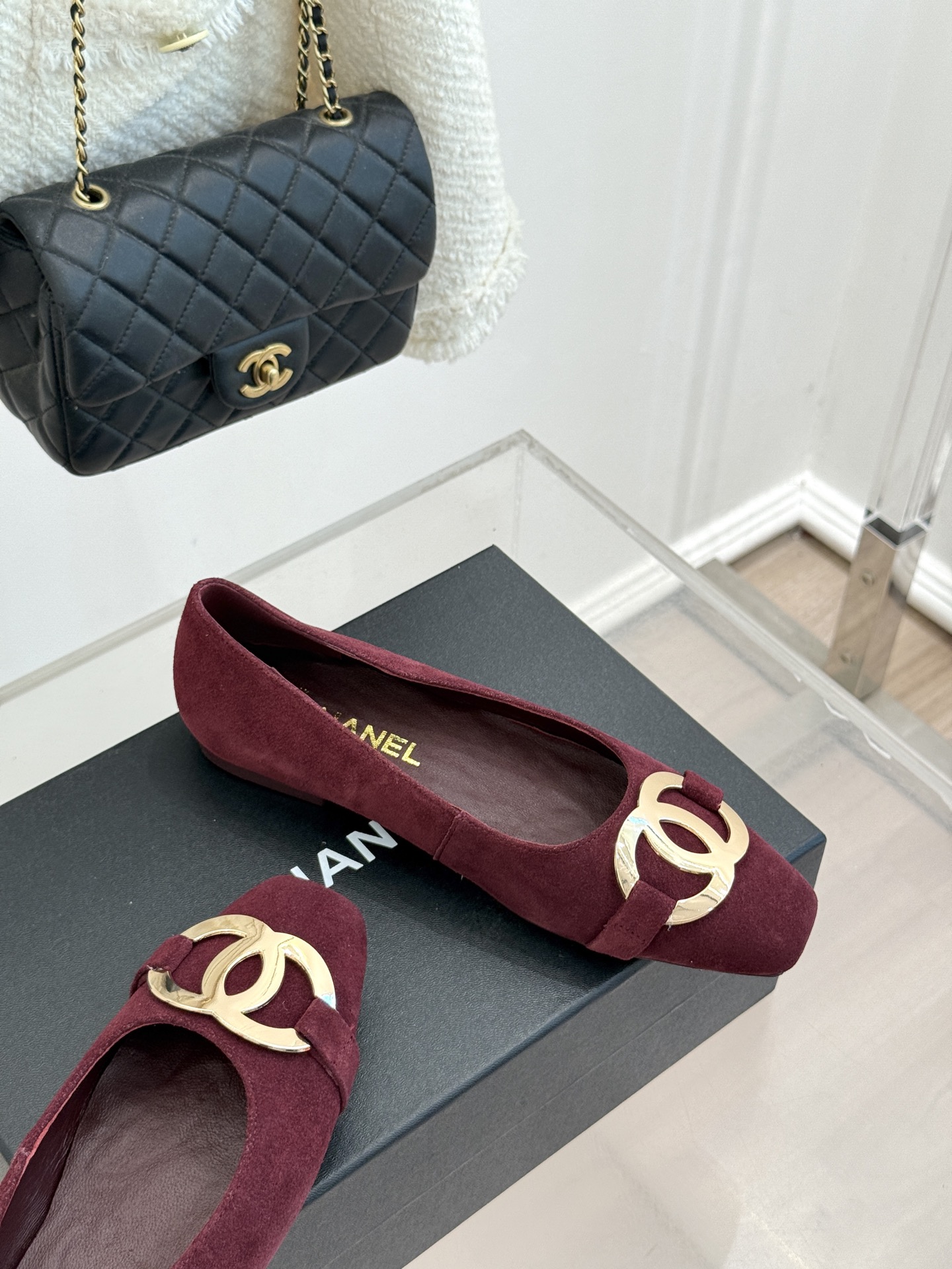 CHANE*｜小香26M新品走秀金属大双C扣方头平底单鞋Chanel 走秀金属大双C单鞋小香系列走秀王炸
