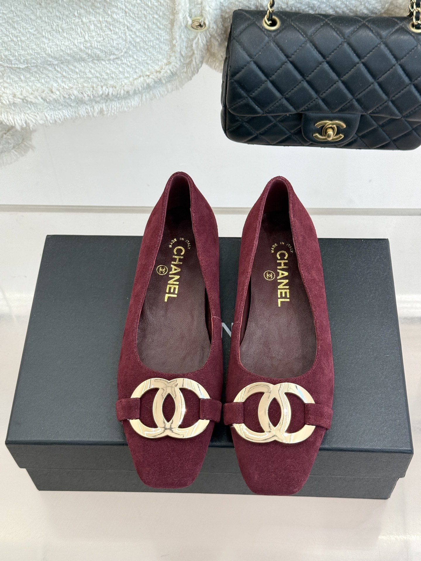 CHANE*｜小香26M新品走秀金属大双C扣方头平底单鞋Chanel 走秀金属大双C单鞋小香系列走秀王炸