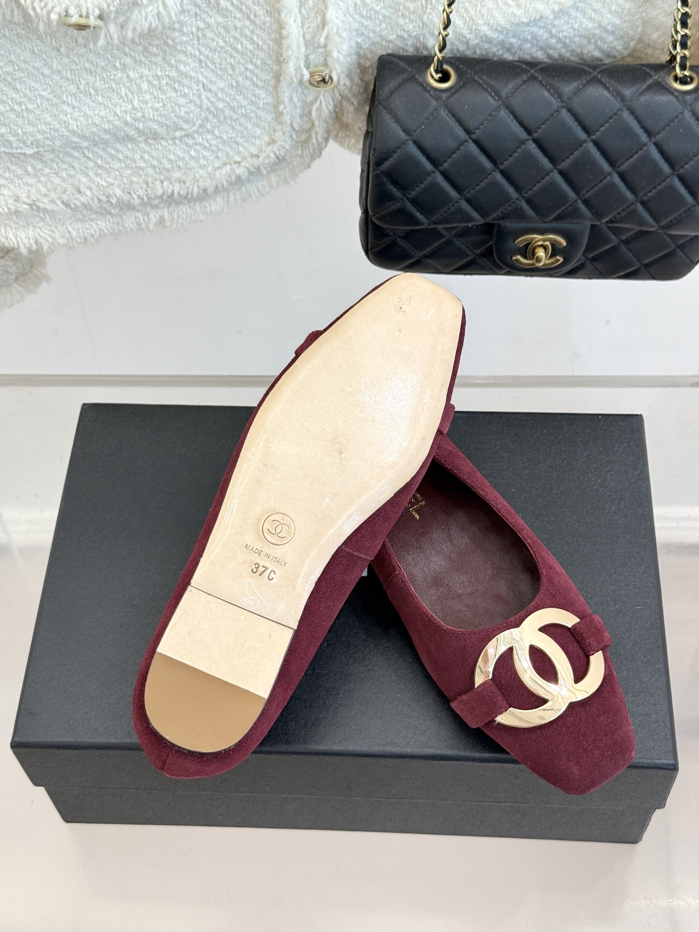 CHANE*｜小香26M新品走秀金属大双C扣方头平底单鞋Chanel 走秀金属大双C单鞋小香系列走秀王炸