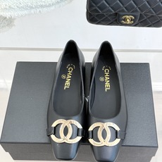 CHANE*|小香26M新品走秀金属大双C扣方头平底单鞋Chanel 走秀金属大双C单鞋小香系列走秀王炸 CHANE*|小香26M新品走秀金属大双C扣方头平底单鞋Chanel 走秀金属大双C单鞋小香系列走秀王炸